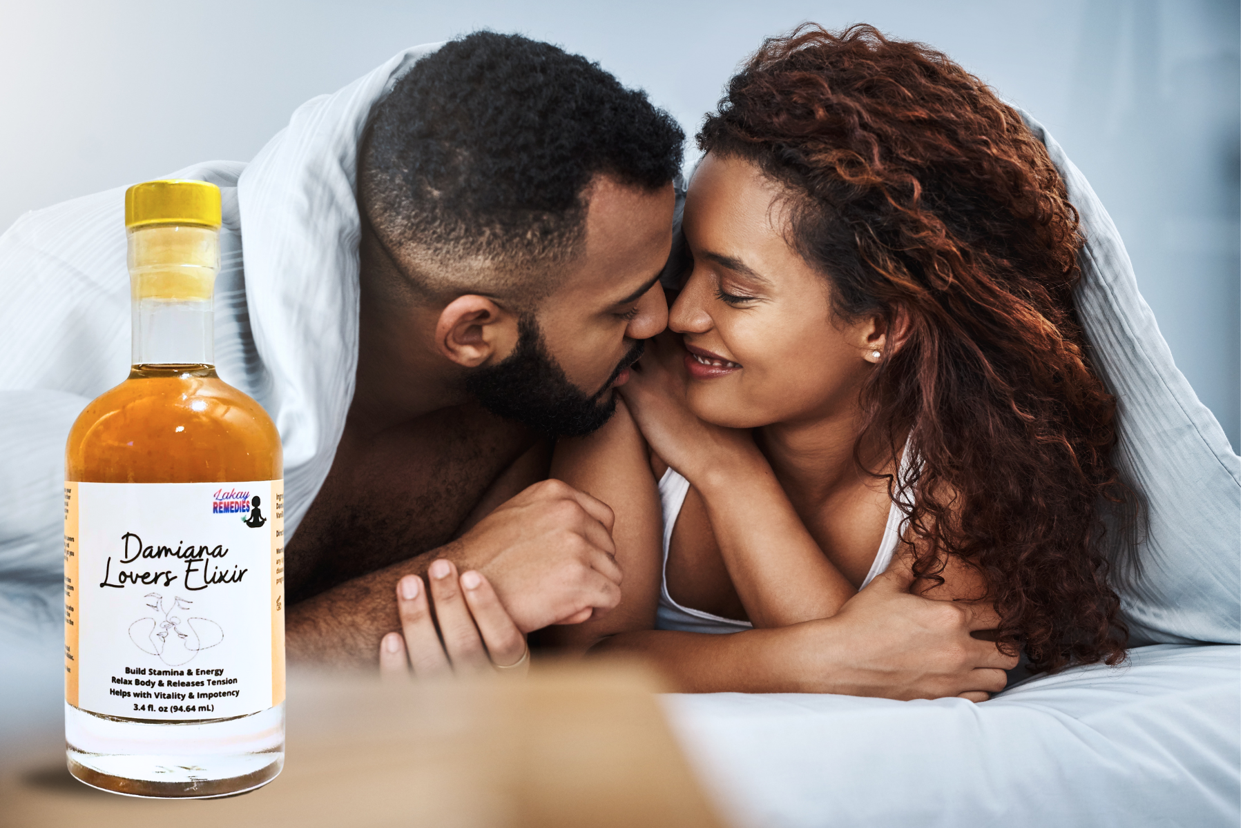 Damiana Elixir on bed side table