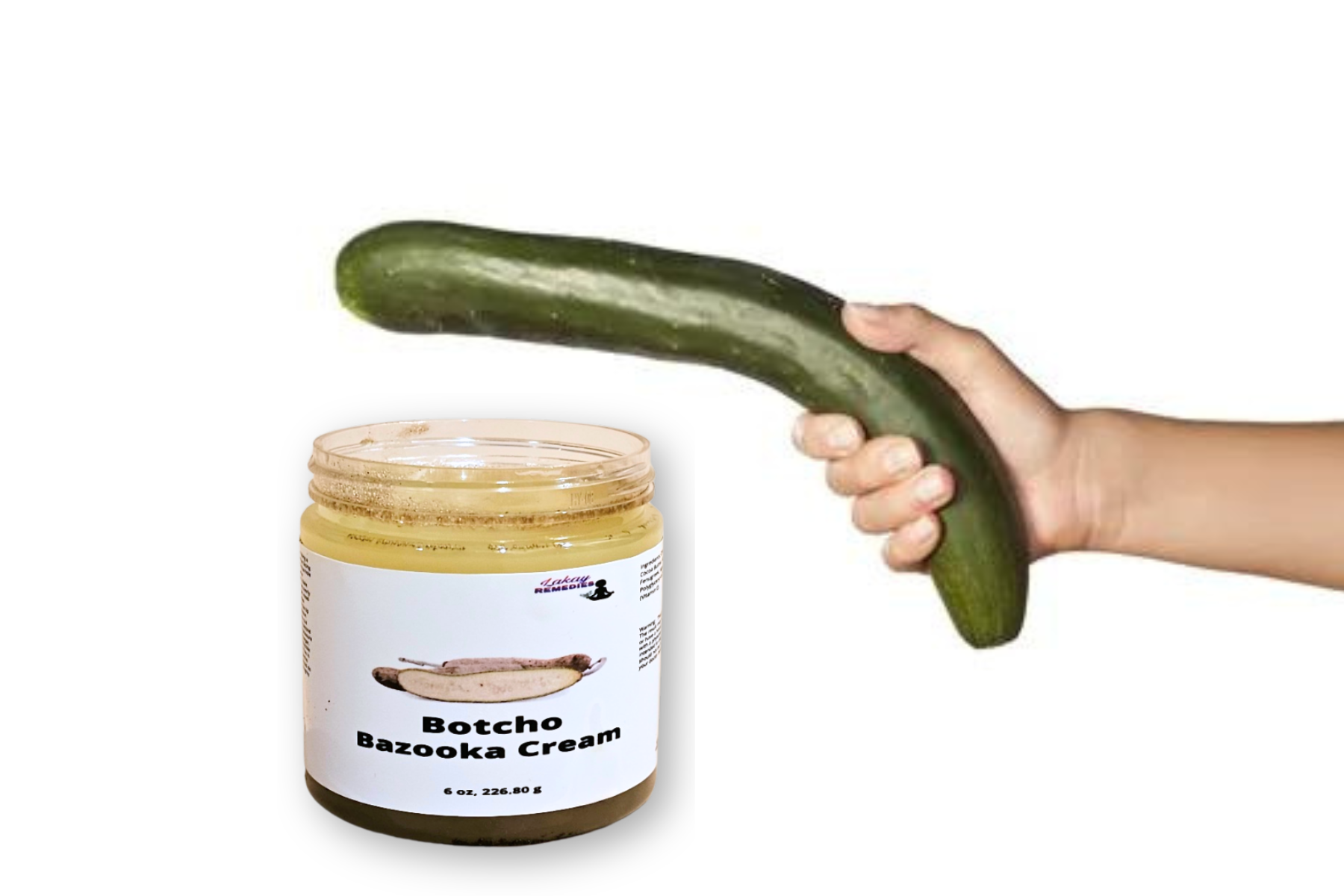 Women holding cucumber 