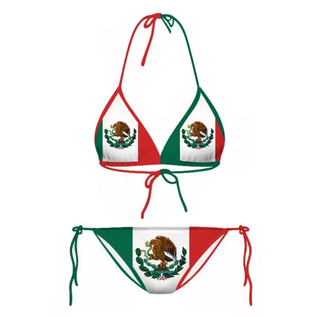 Mexico Flag Bikini Swimsuits Set