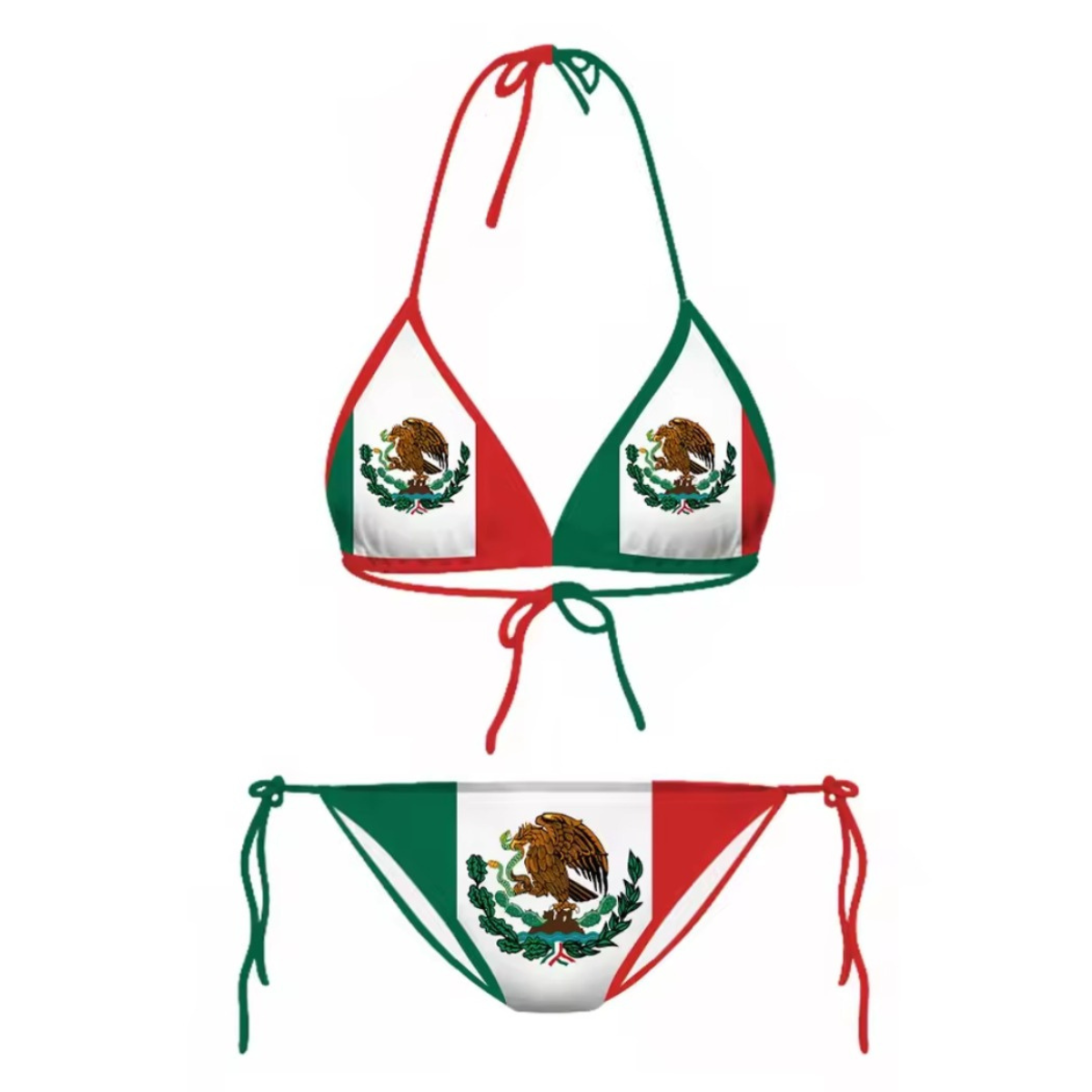 Mexico Flag Bikini Swimsuits Set