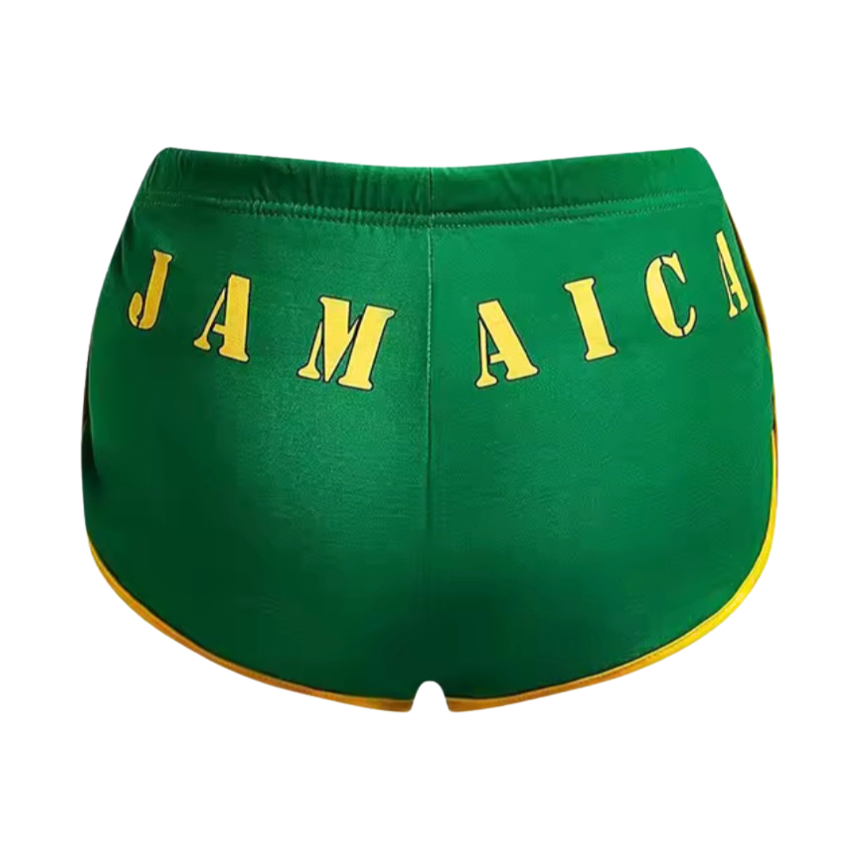 Women's Green Jamaica Letter Printed Shorts