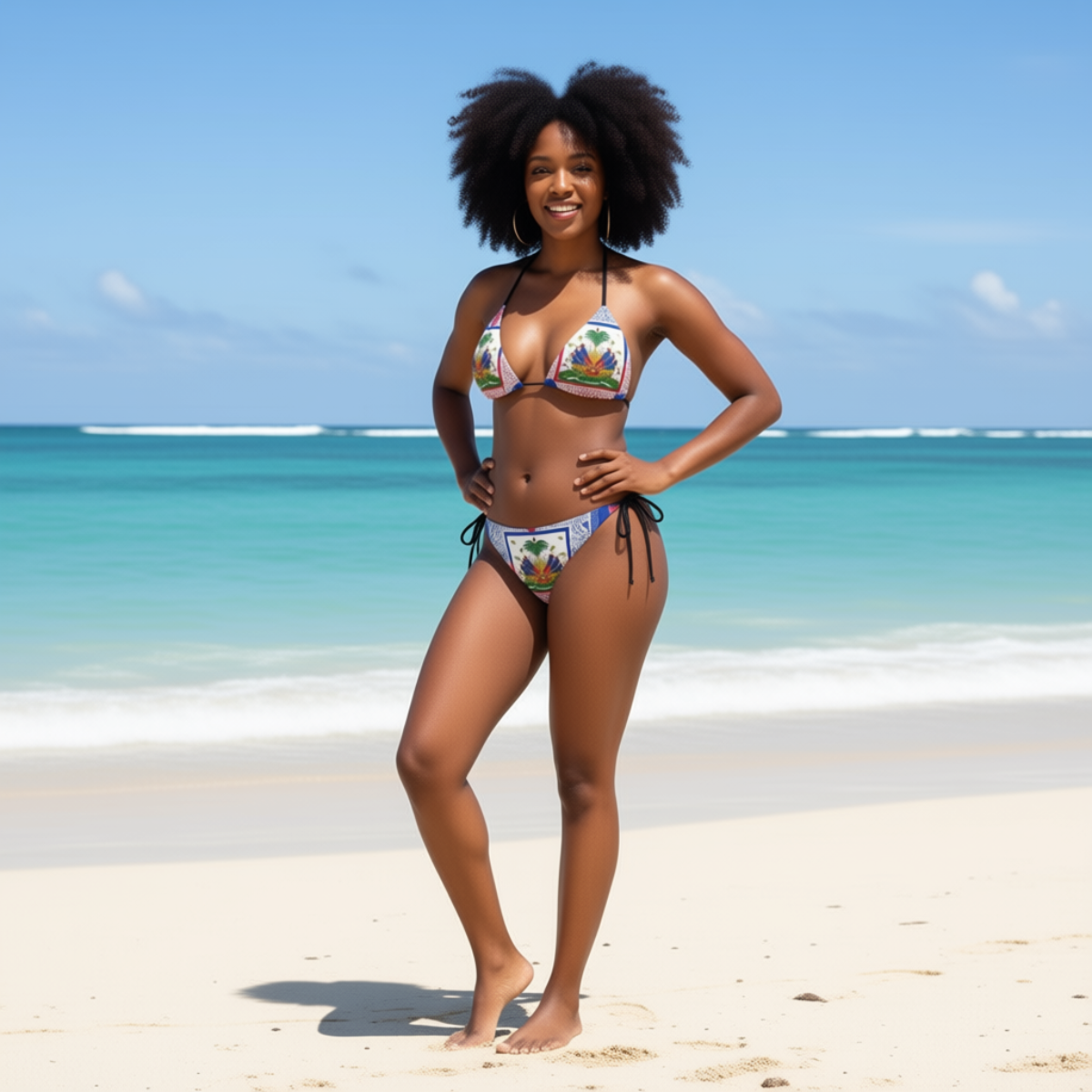 Haiti Flag Two-Piece Bikini Set