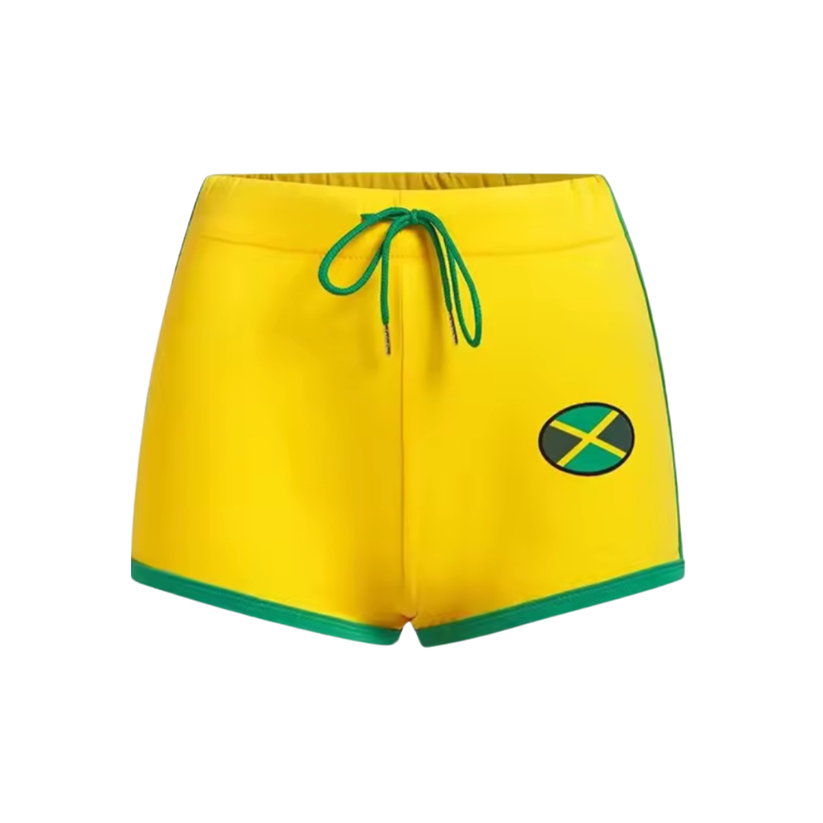 Women's Yellow Jamaica Letter Printed Shorts