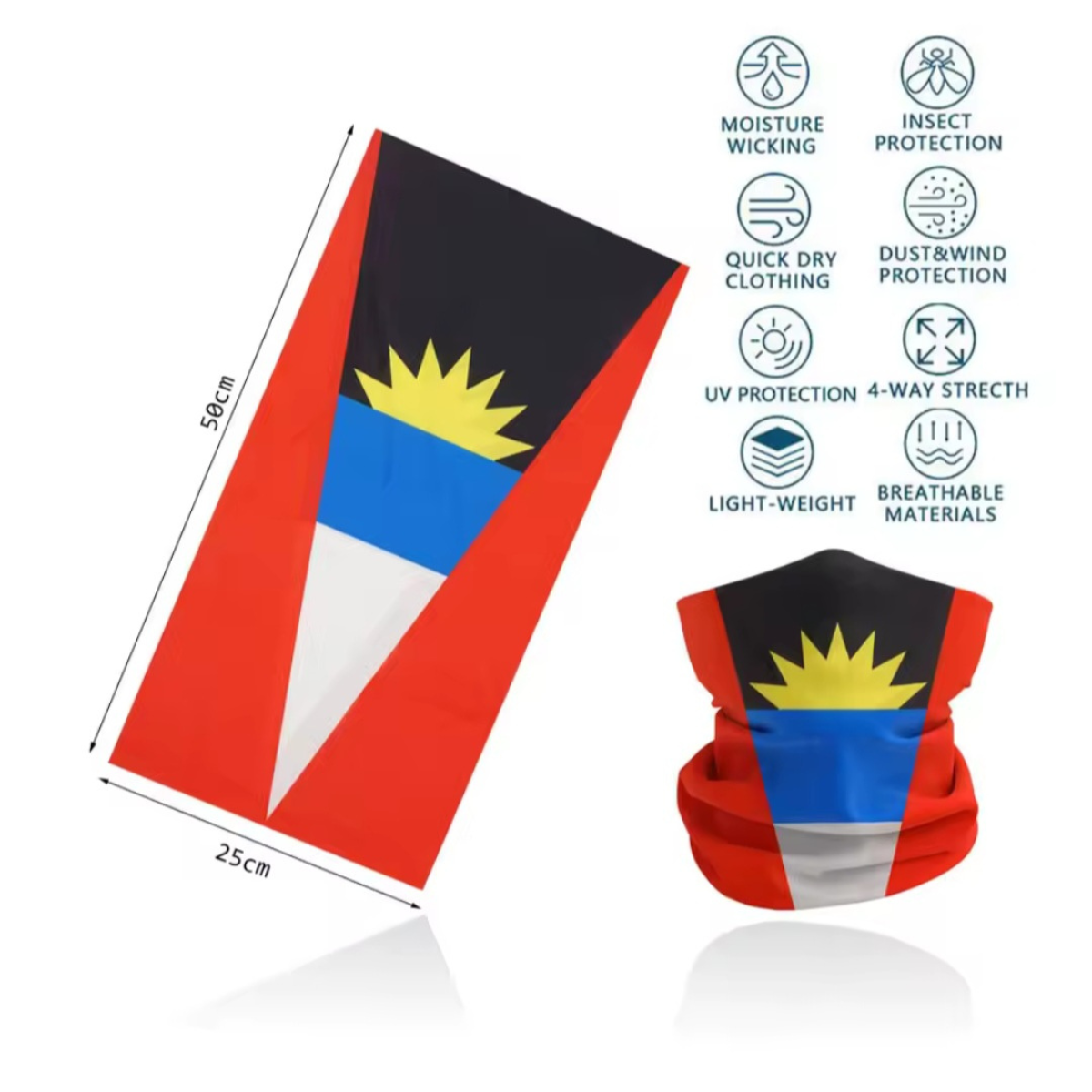Flag of Antigua and Barbuda Flag Neck Gaiter Bandana