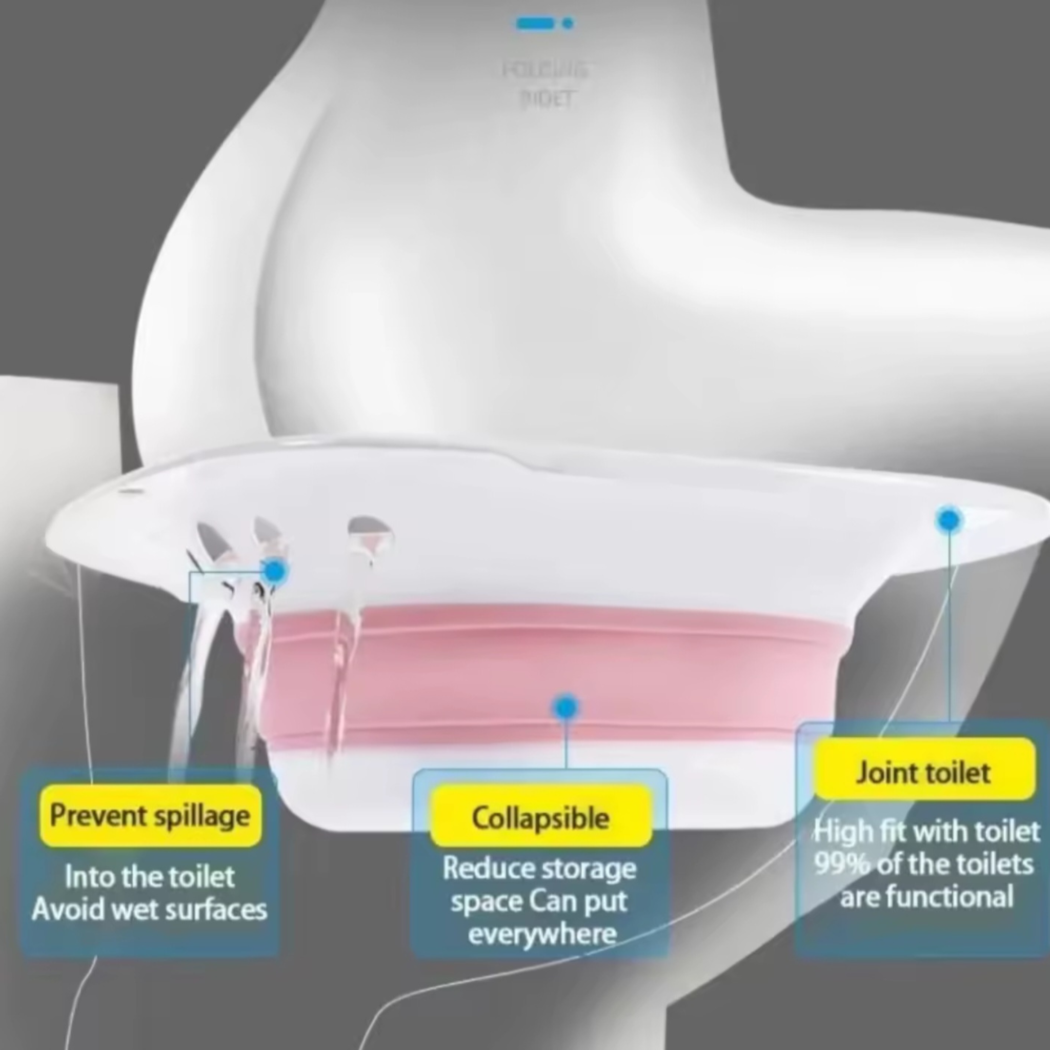 Folding Pink Sitz Bath for Toilet