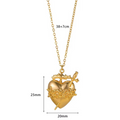 Sacred Heart of Ezili Freda Necklace – Gold Sword Through Heart Pendant with Roses