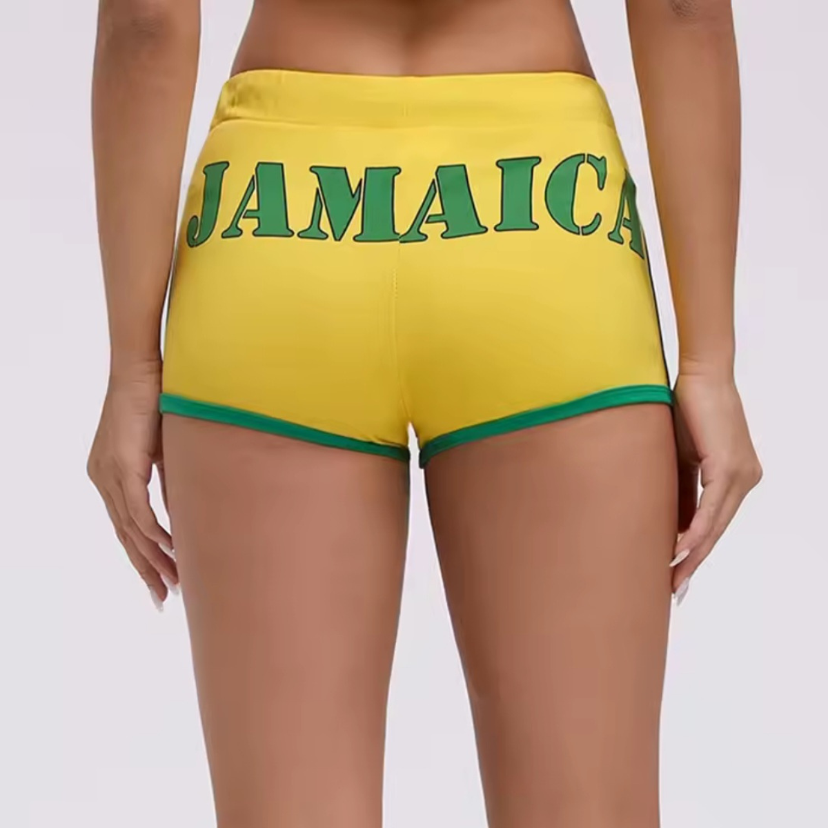 Women's Yellow Jamaica Letter Printed Shorts