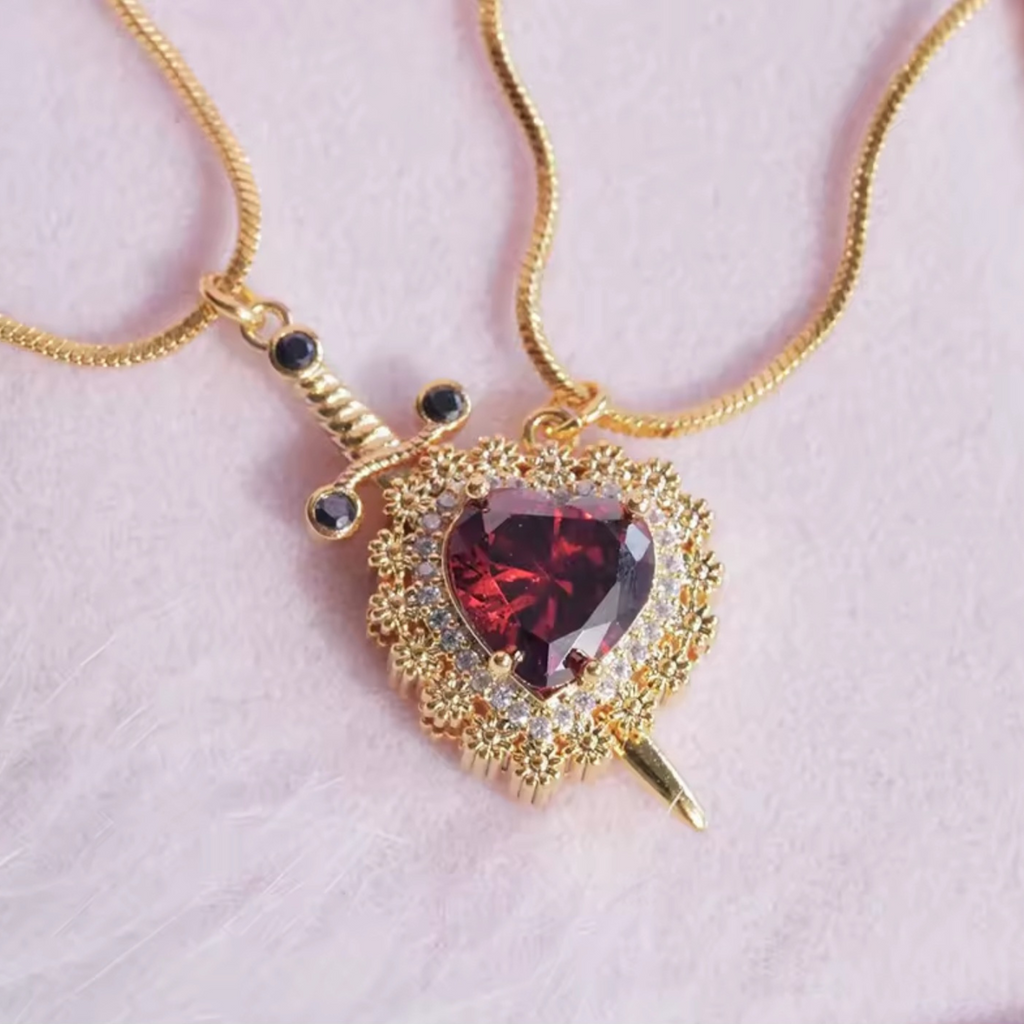 Dagger through Heart Necklace Freda