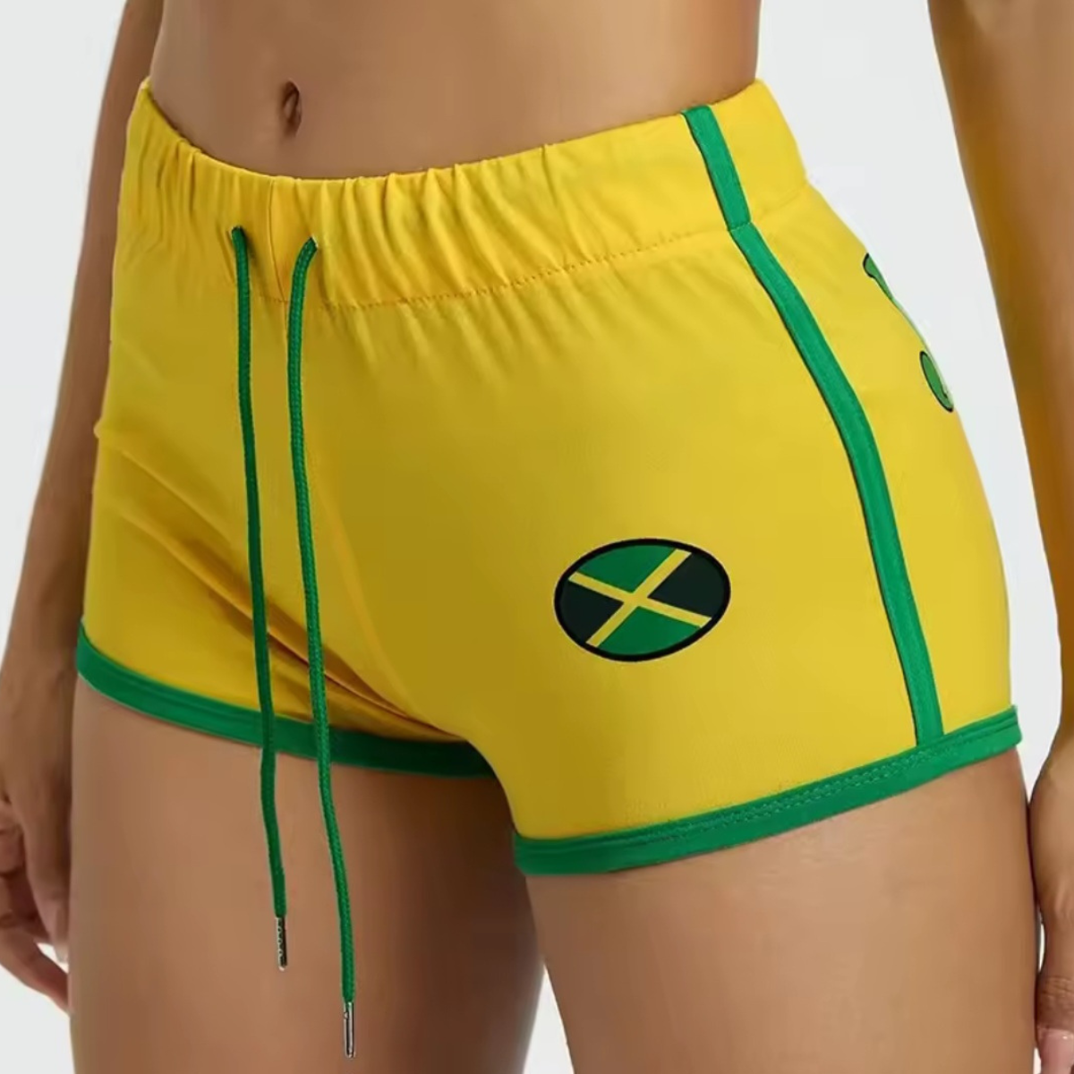 Women's Yellow Jamaica Letter Printed Shorts