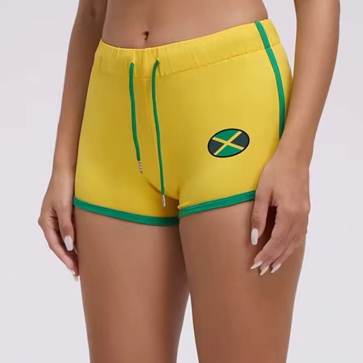 Women's Yellow Jamaica Letter Printed Shorts