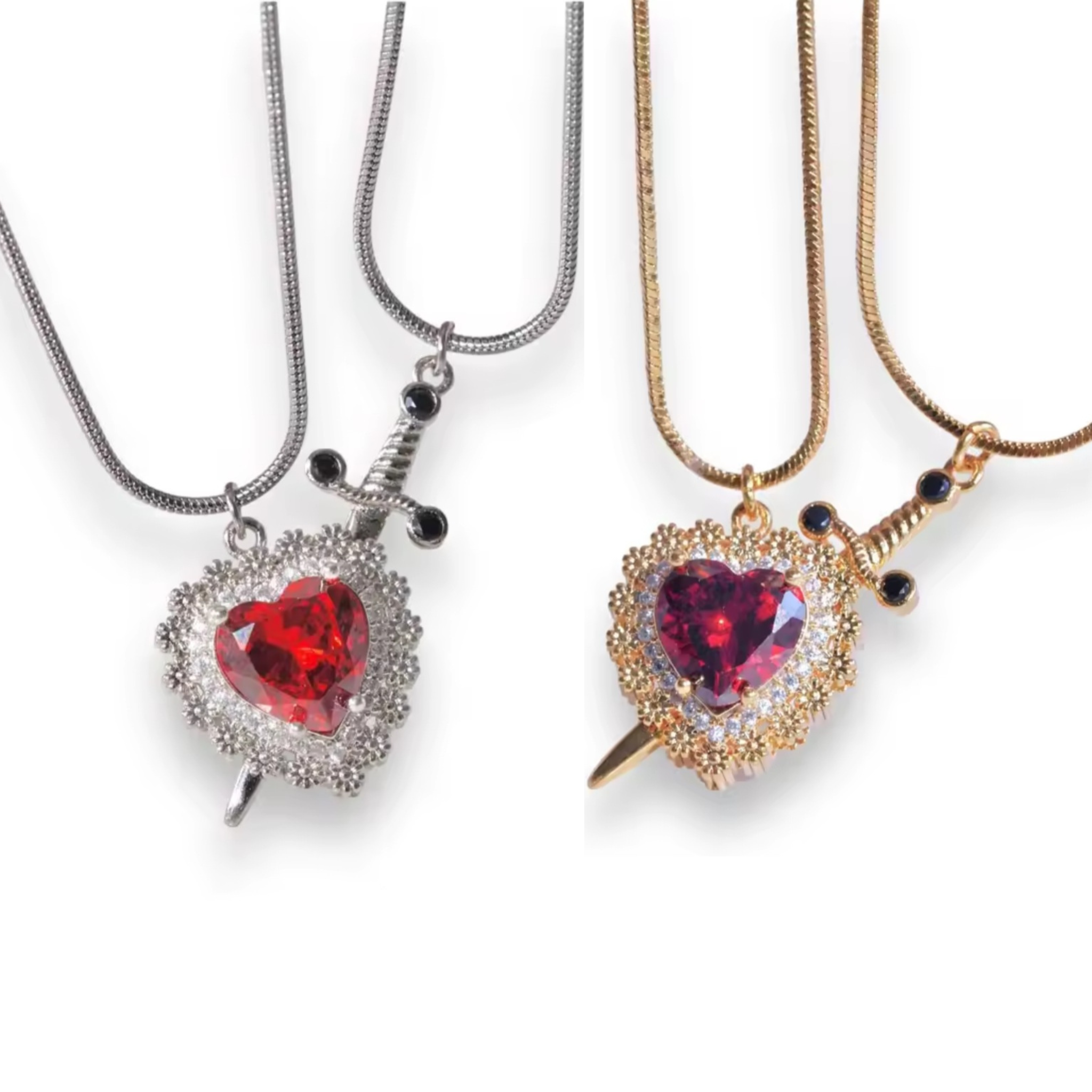 Dagger through Heart Necklace Freda