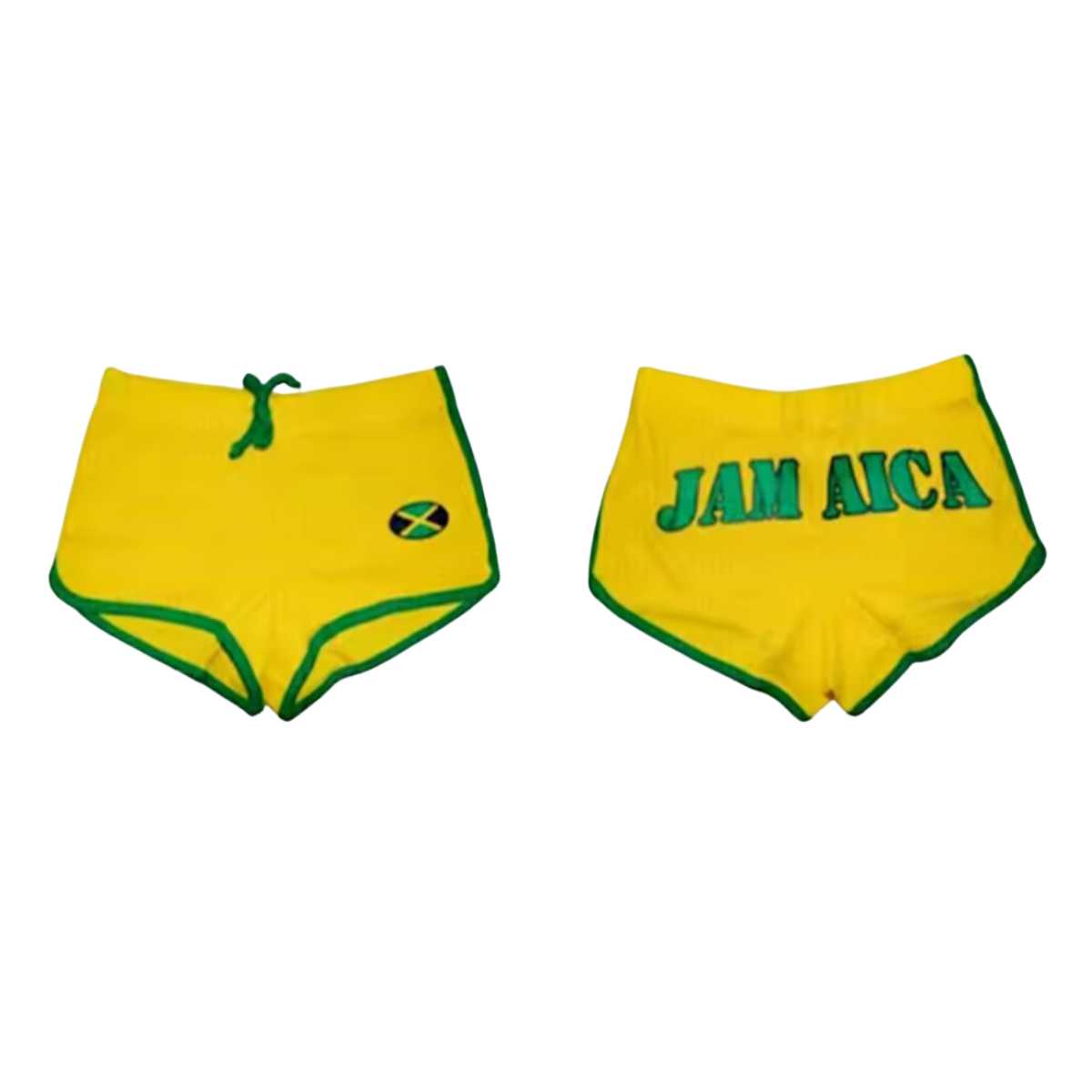Women's Yellow Jamaica Letter Printed Shorts
