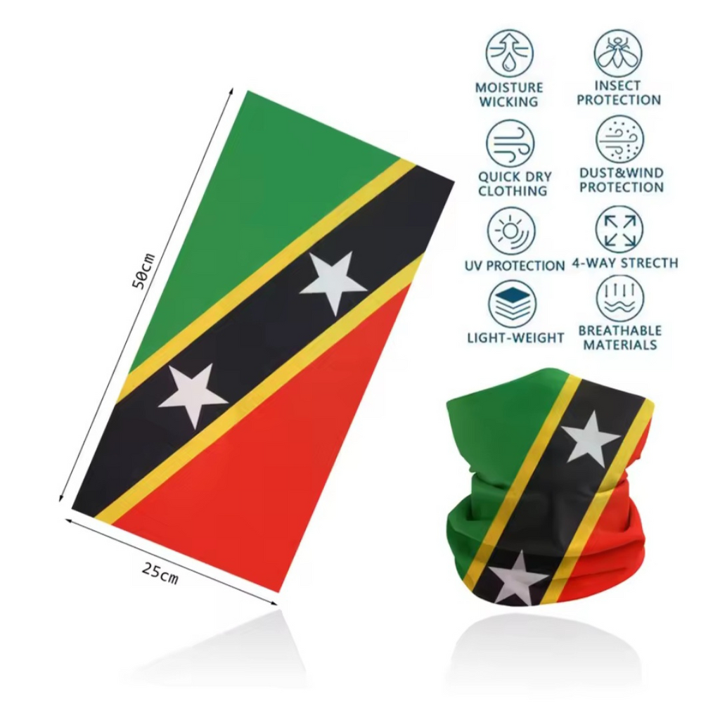Saint Kitts and Nevis Flag Neck Gaiter Bandana