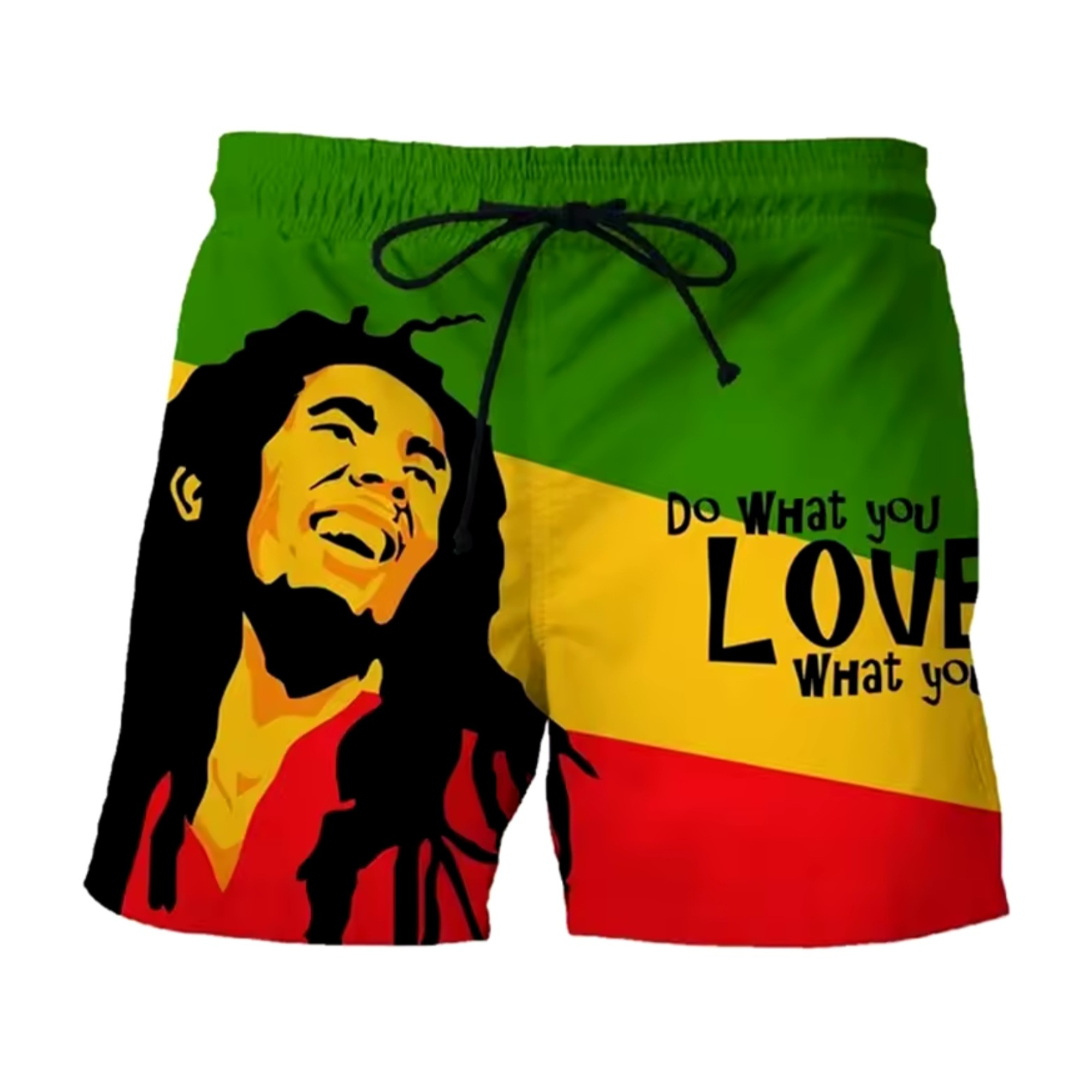 3D Bob Marley Do What You Love Printed Board Shorts