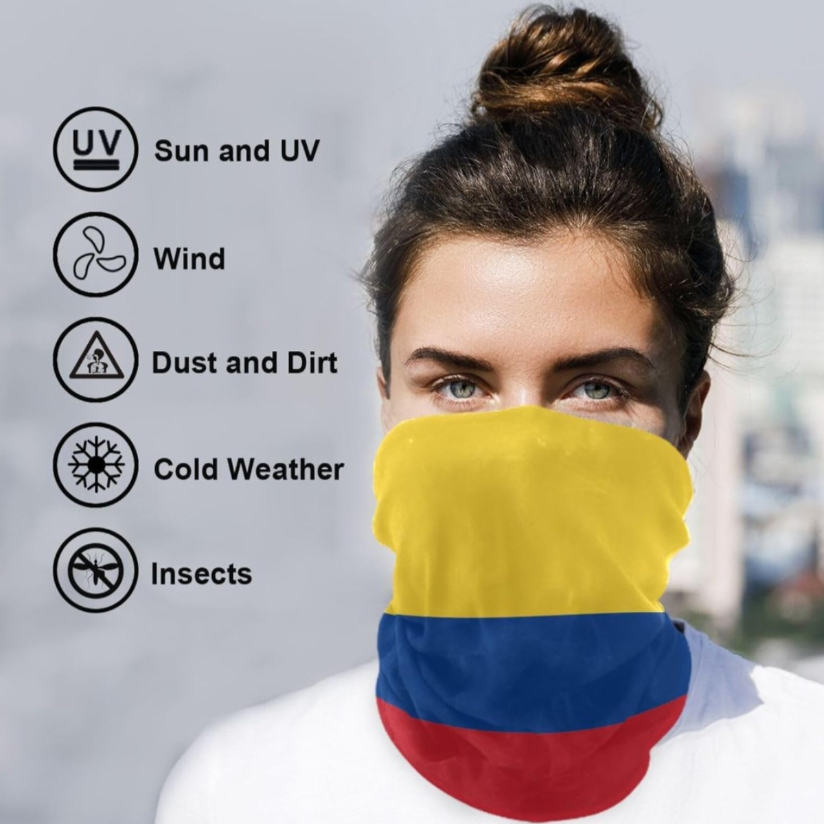 Colombia Flag Neck Gaiter Bandana