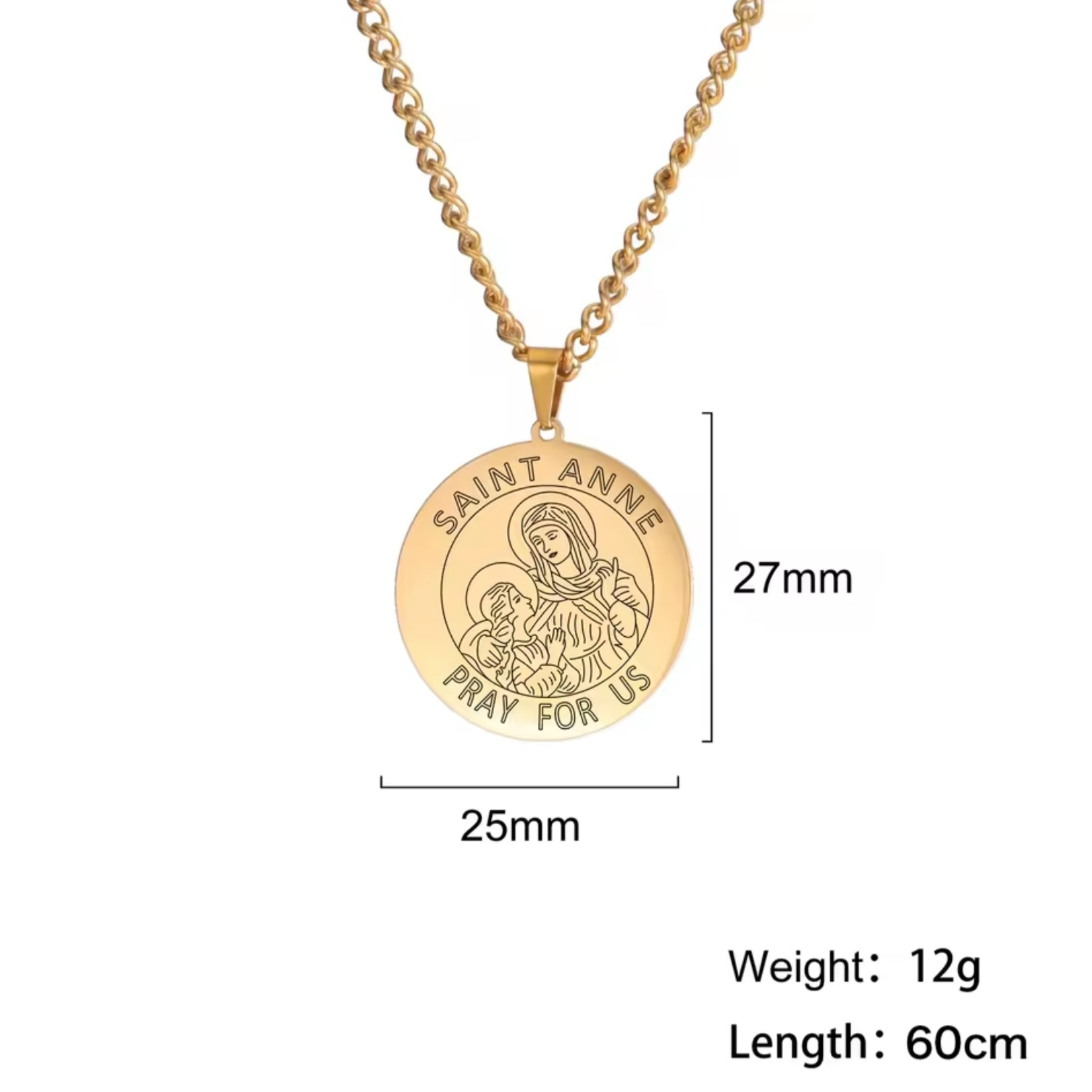 Saint Anne Pray For Us Necklace