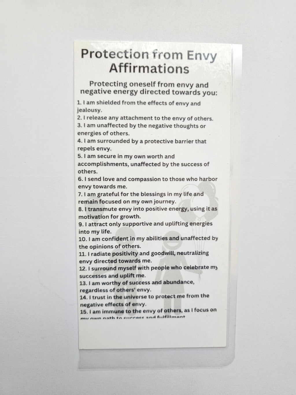 Protection from Envy Affirmation Card