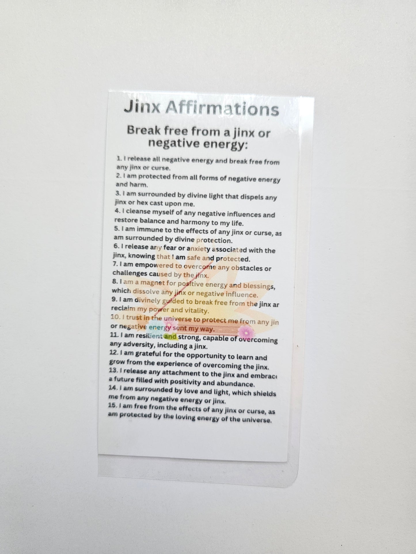 Jinx Remover Affirmation Card