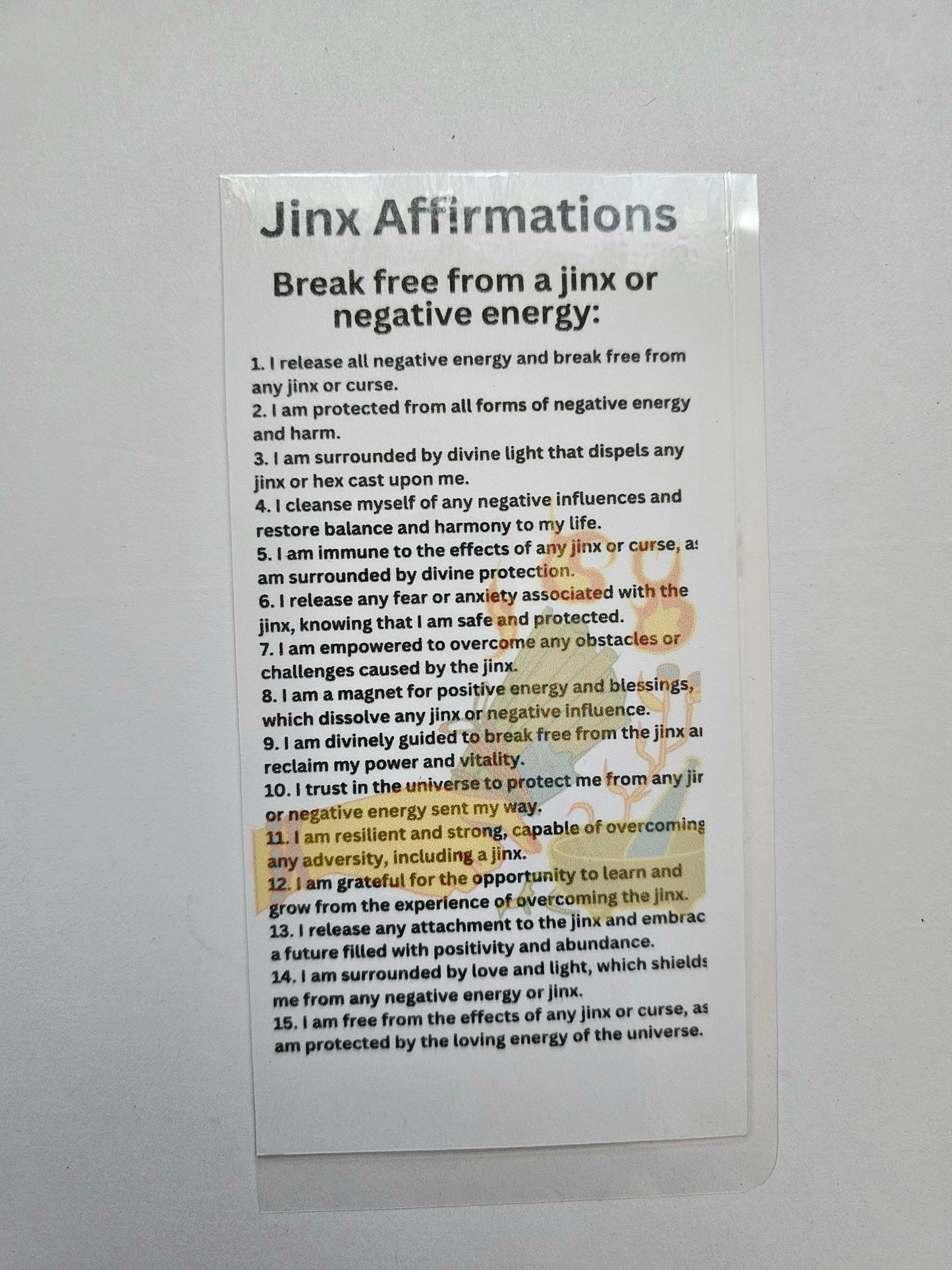 Jinx Remover Affirmation Card