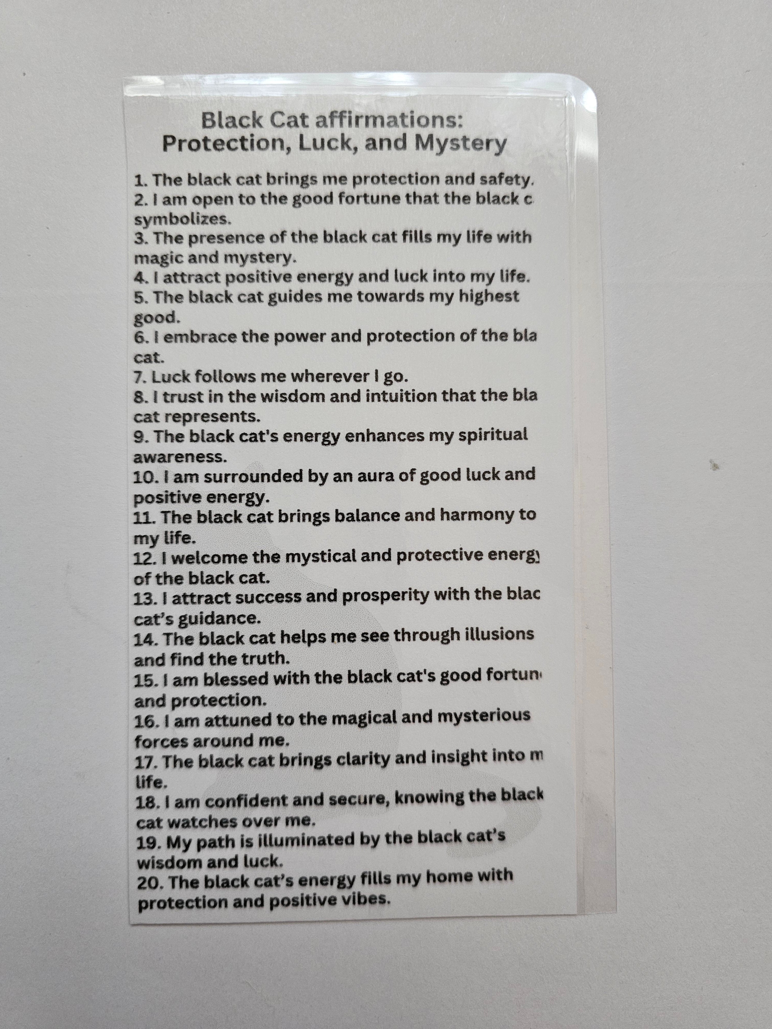 Black Cat Affirmation Card