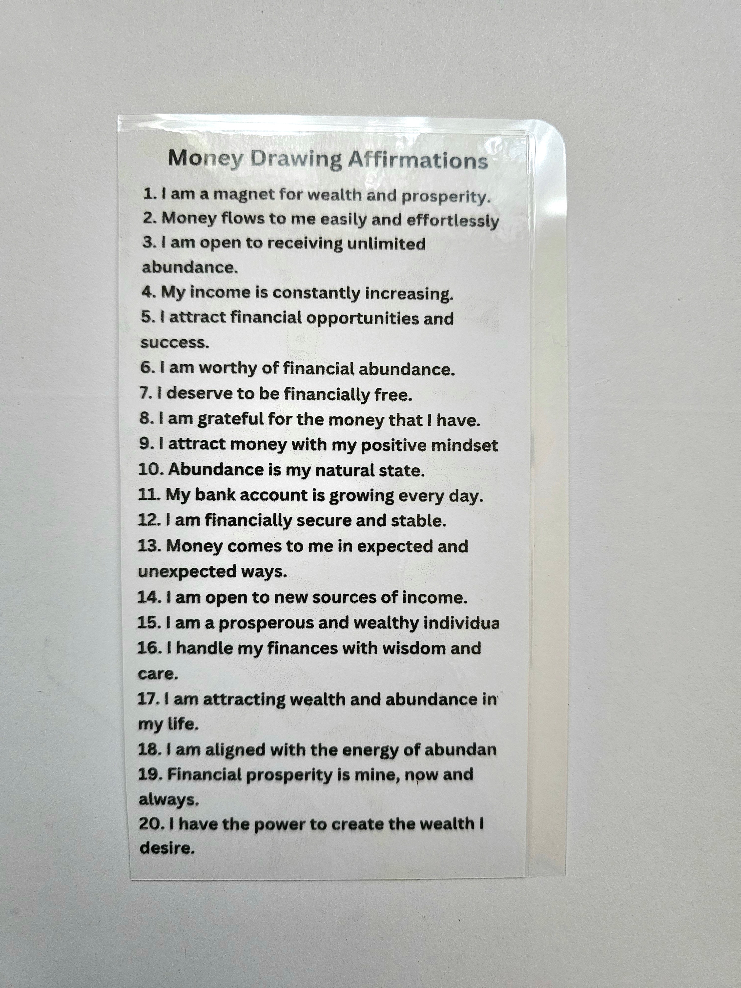 Money Drawing Affirmation Card