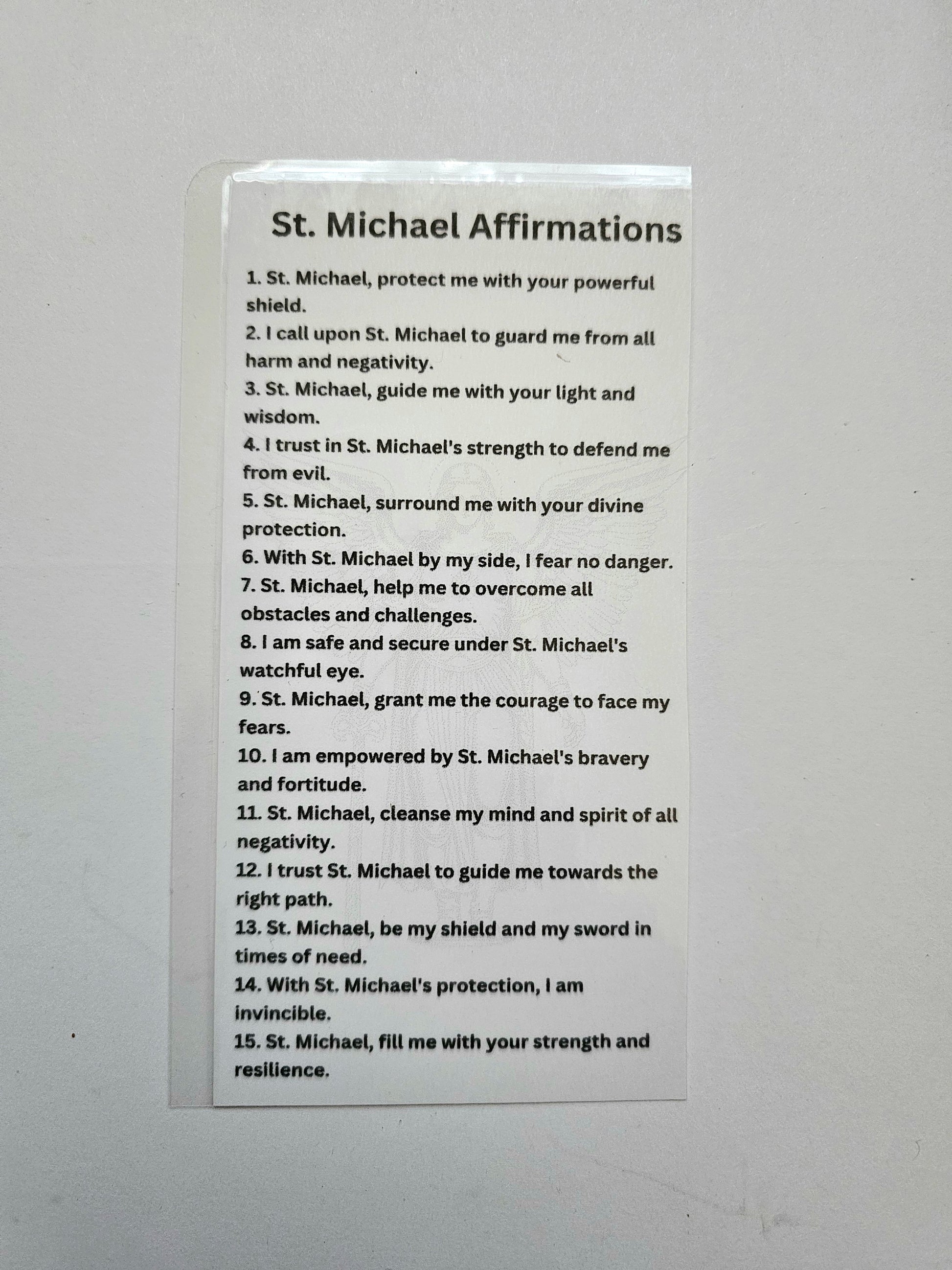 St. Michael Affirmation Card