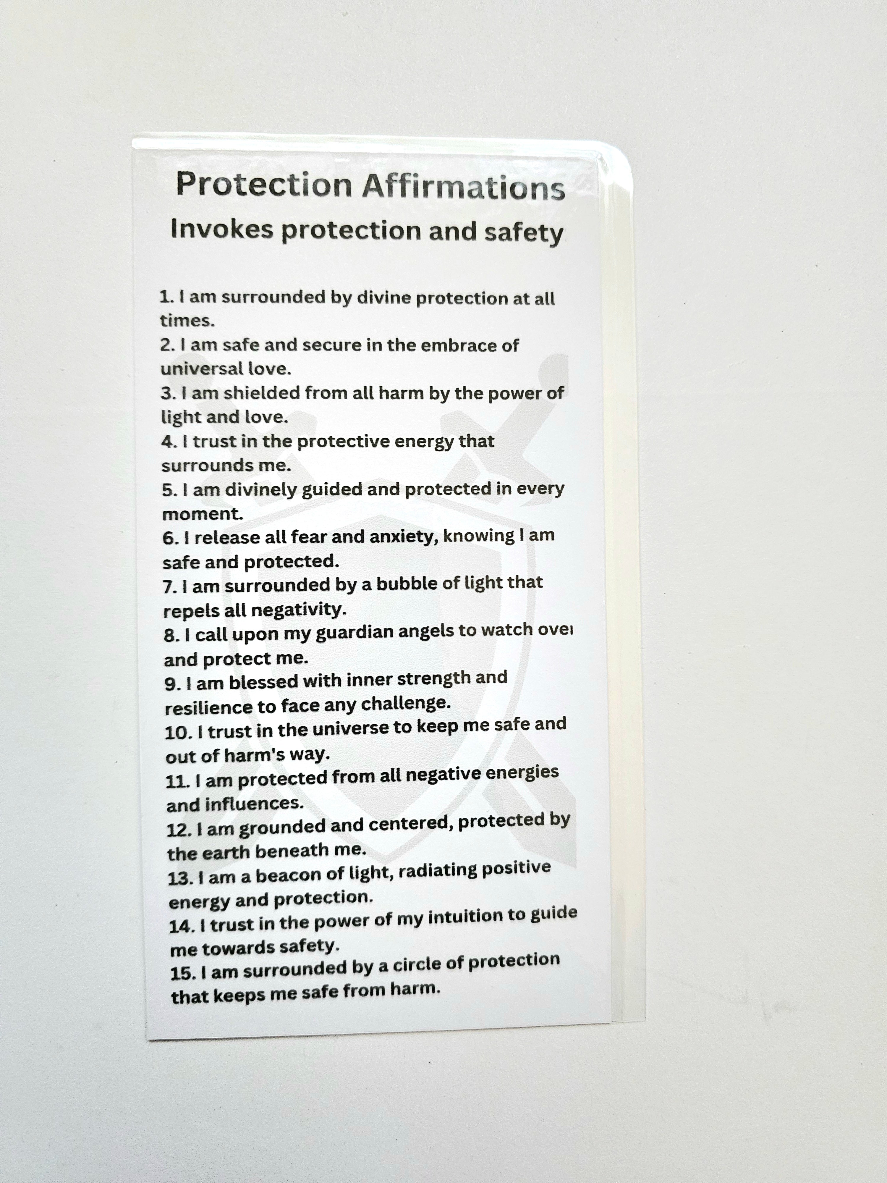 Protection Affirmation Card