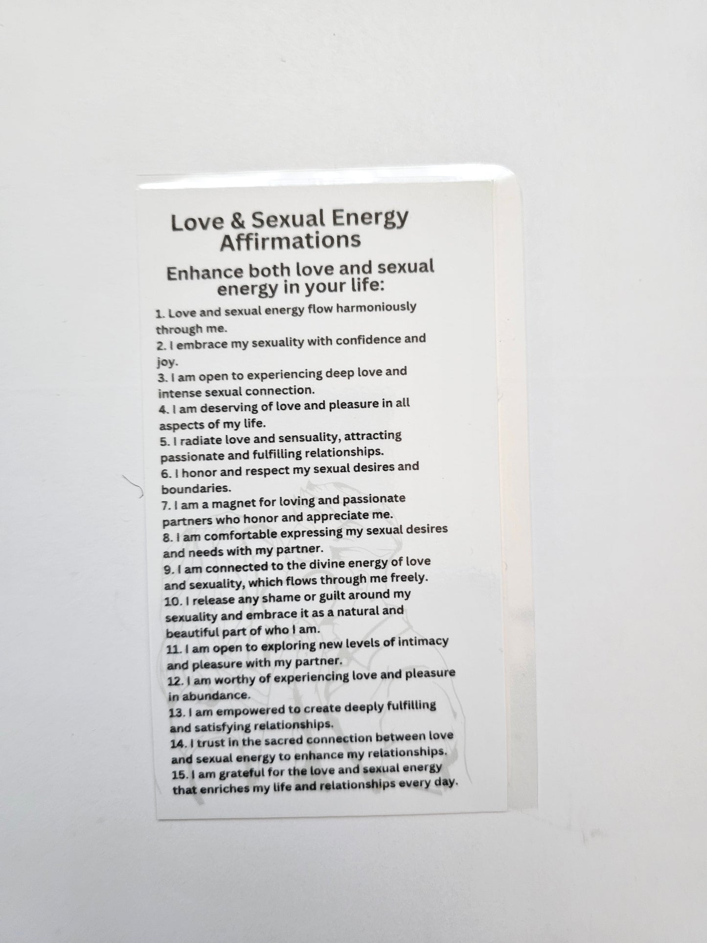 Love & Sexual Energy Affirmation Card