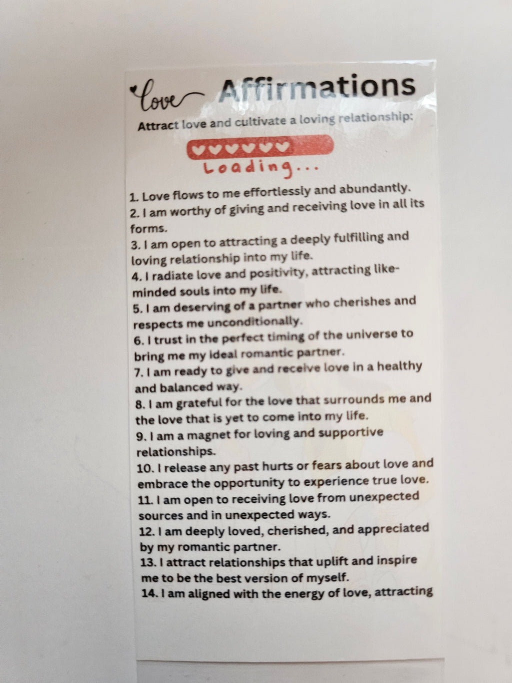Love Affirmation Card