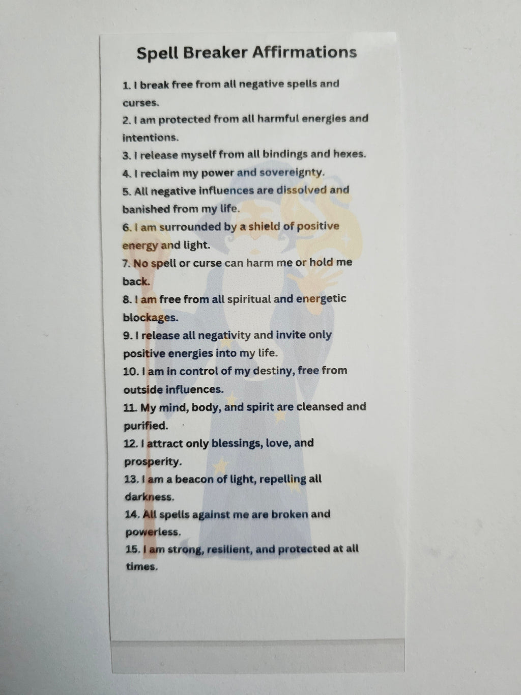 Spell Breaker Affirmation Card