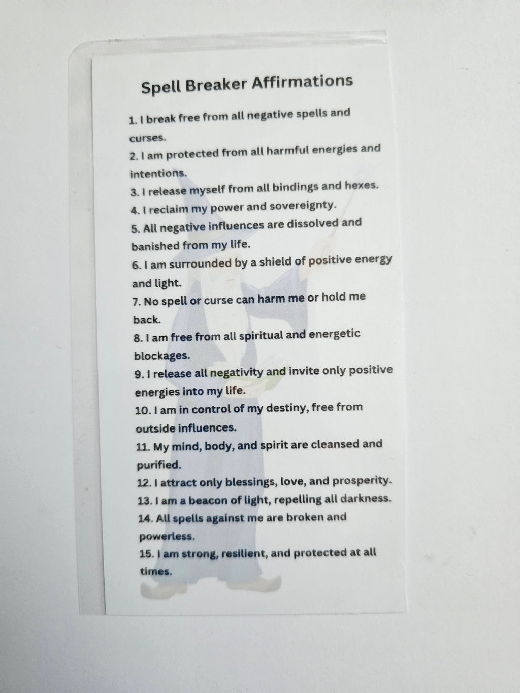 Spell Breaker Affirmation Card