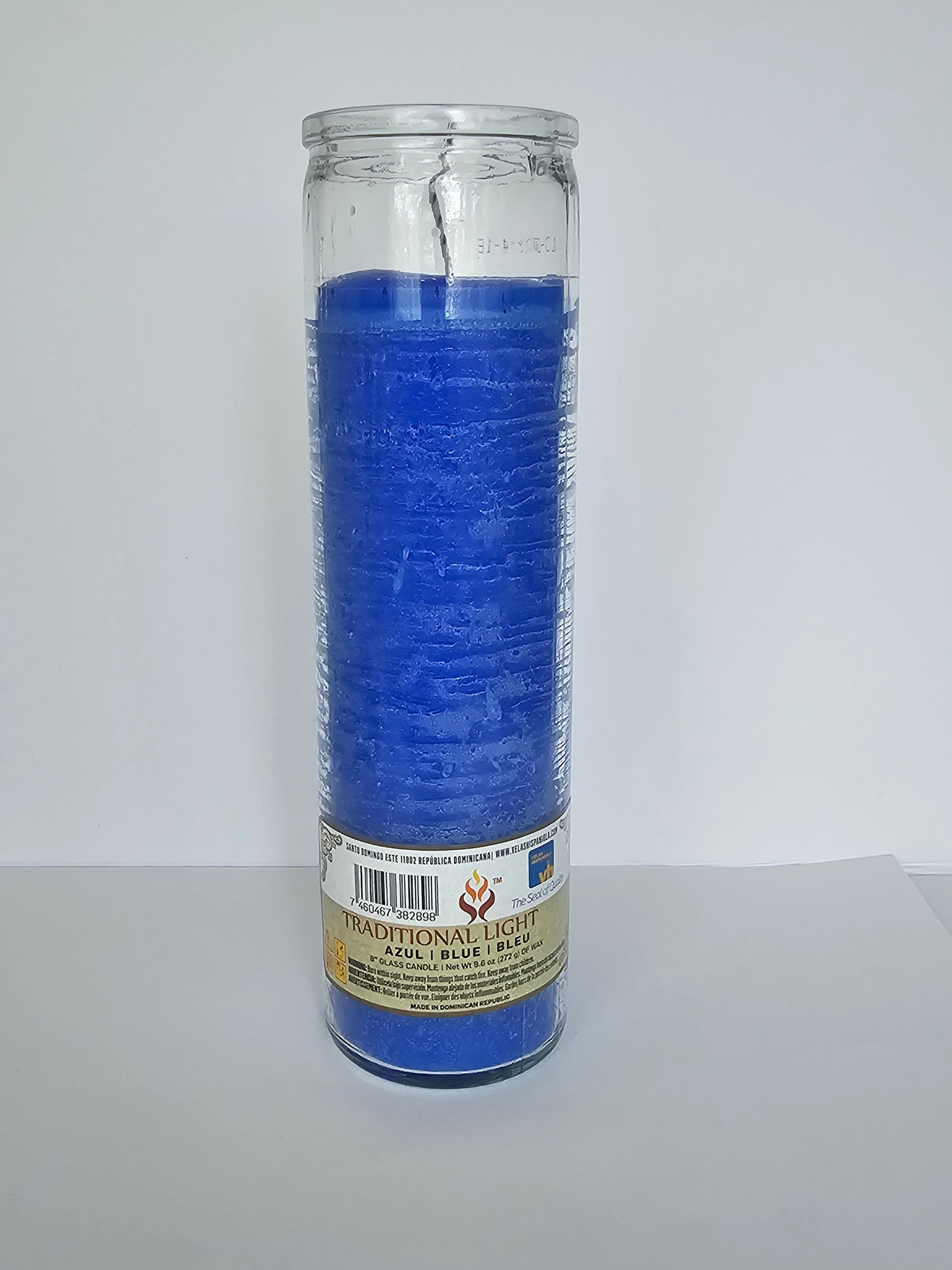 Blue Plain 7 Day Prayer Candle