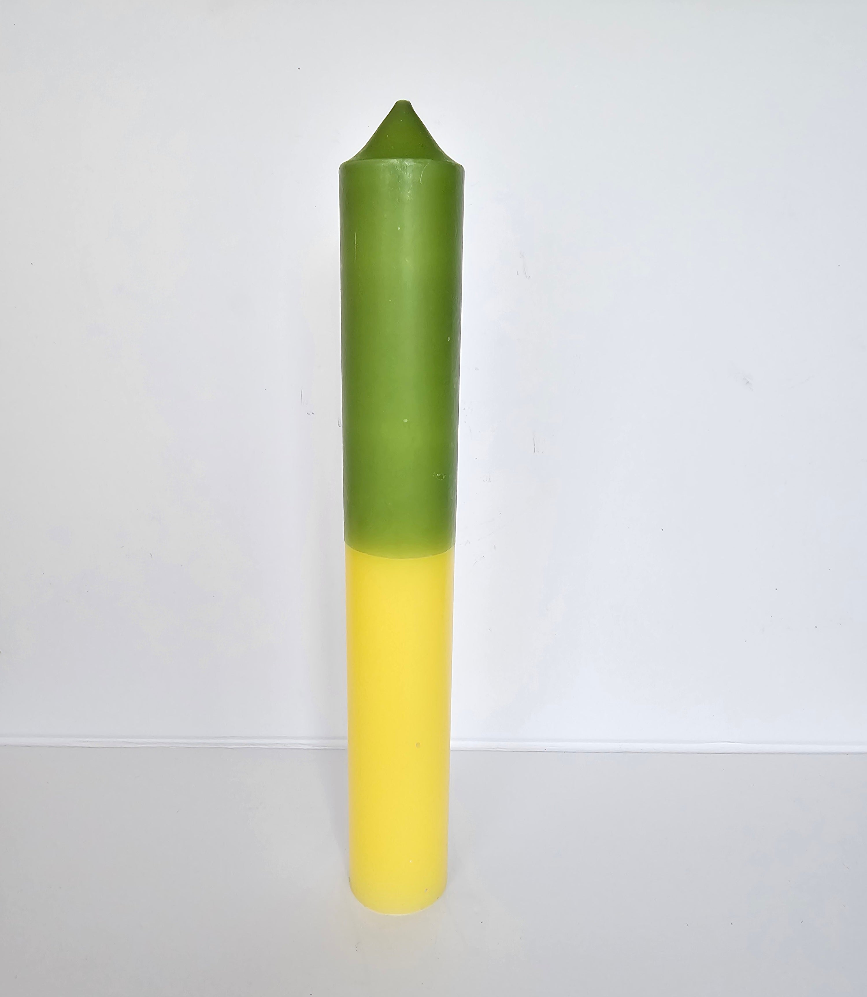 9" Jumbo Chime Green & Yellow Candles