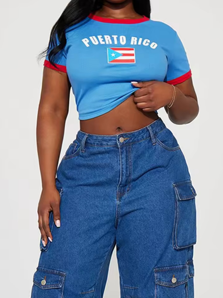 Puerto Rico Flag Crop Top