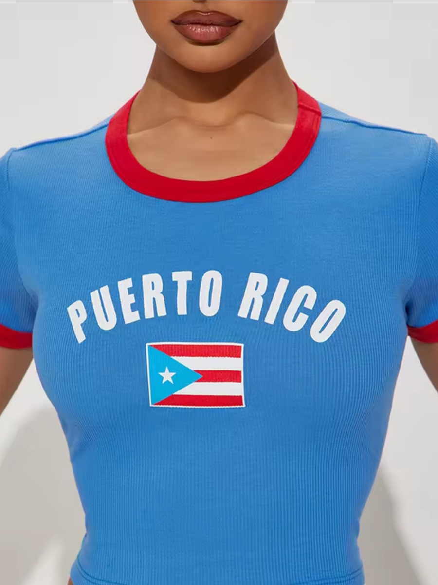 Puerto Rico Flag Crop Top