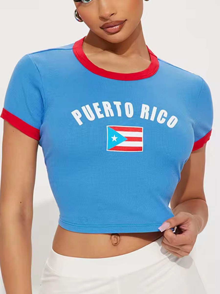Puerto Rico Flag Crop Top