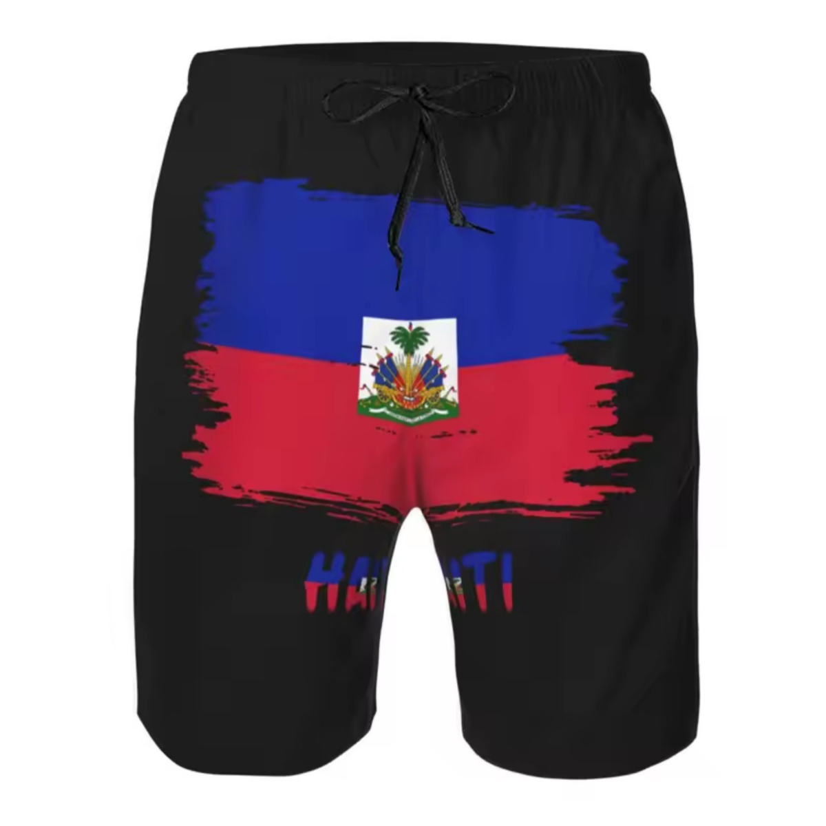 3D Print Haiti Flag Black Men's Shorts