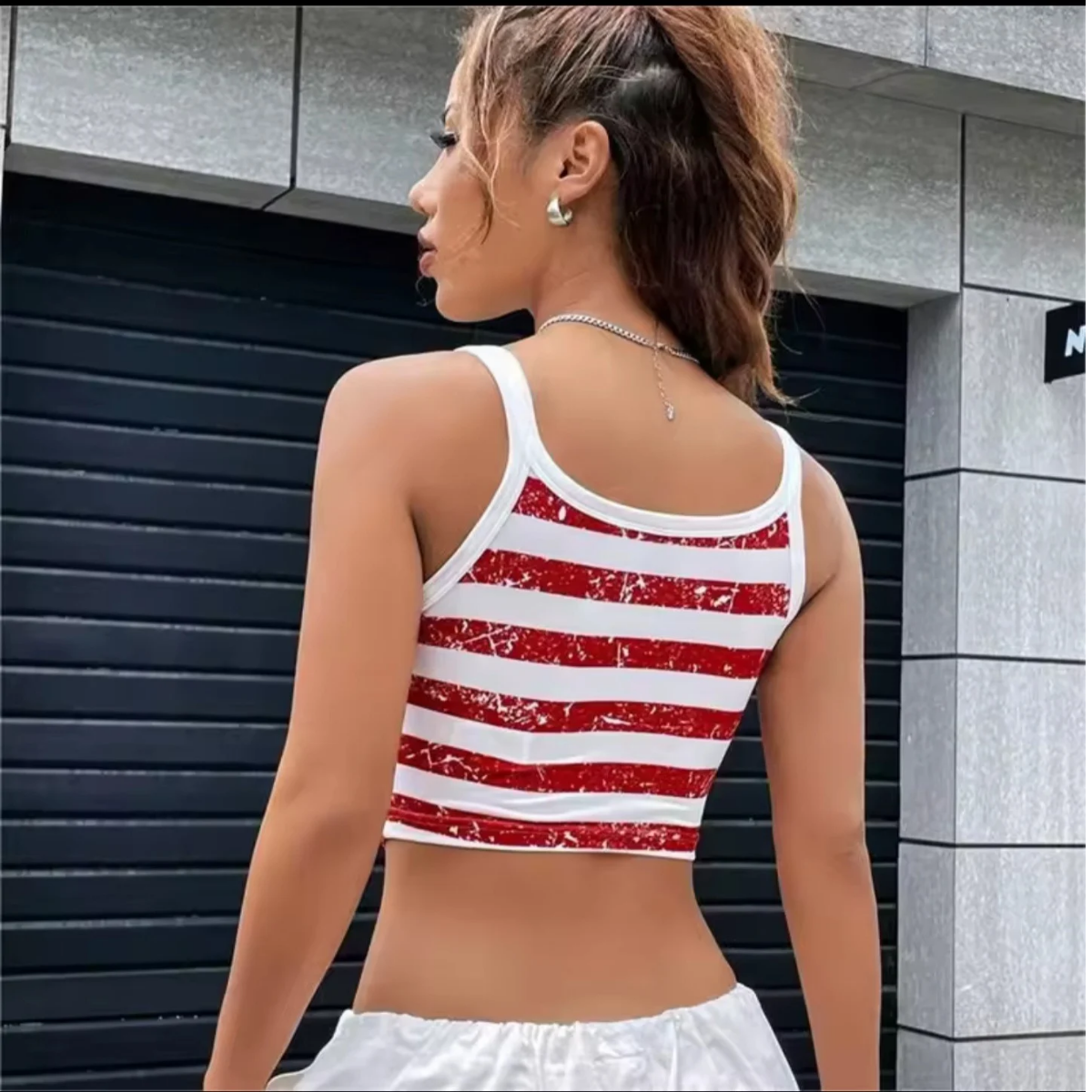 American Flag Sleeveless Crop Top