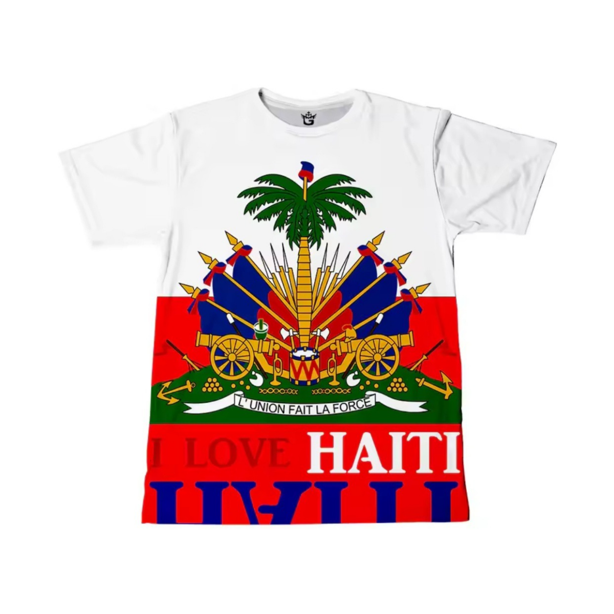 I Love Haiti 3D Printed Haiti Emblem Men's Shirt