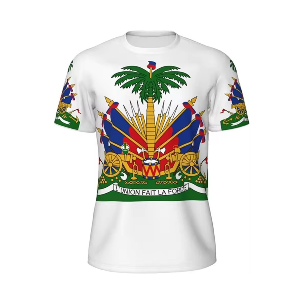 White 3D Printed Haiti Emblem Men's Shirt
