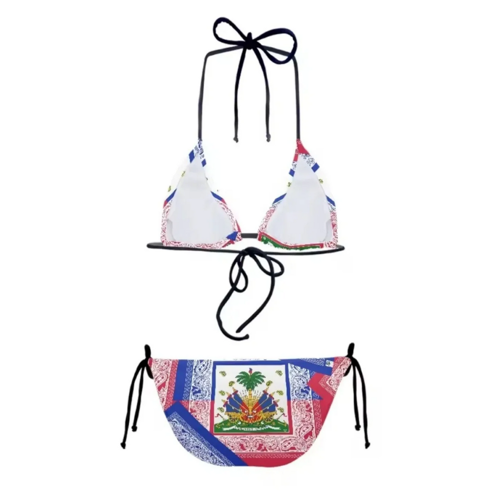 Haiti Flag Two-Piece Bikini Set