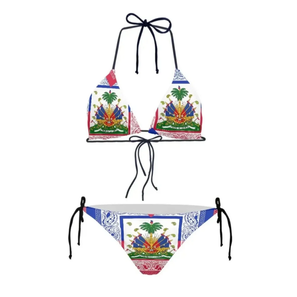 Haiti Flag Two-Piece Bikini Set