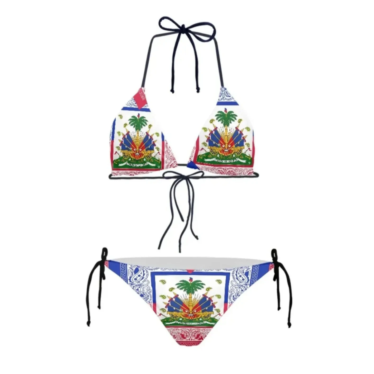Haiti Flag Two-Piece Bikini Set