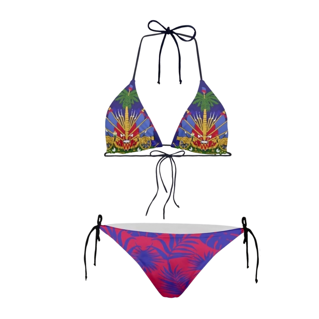 Haiti Flag Two-Piece Bikini Set