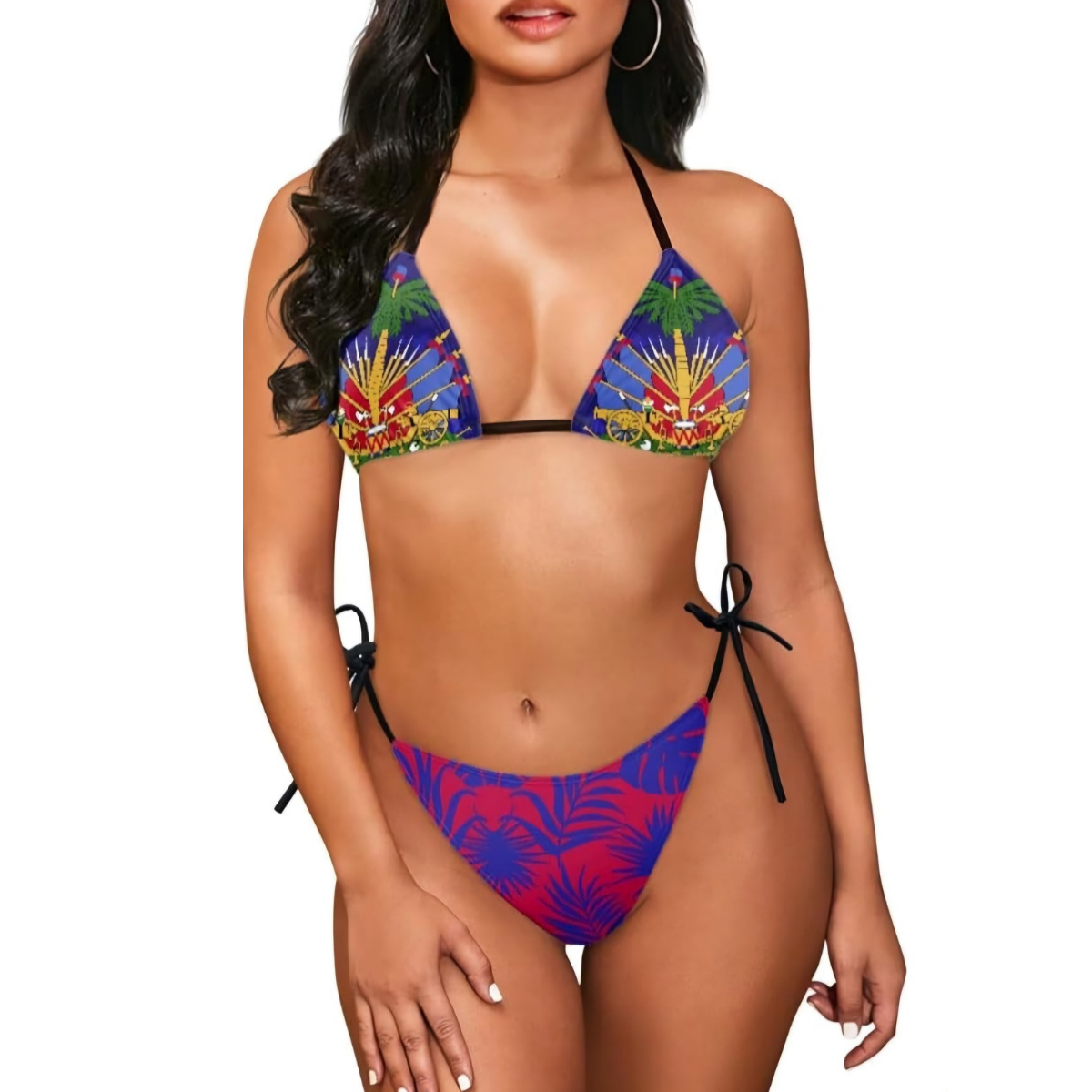 Haiti Flag Two-Piece Bikini Set
