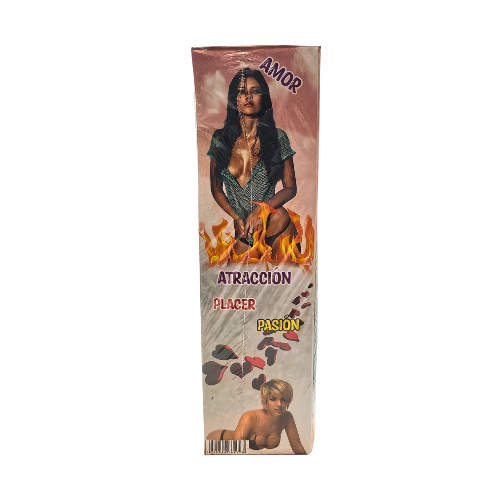 Product packaging with images of women and text on a white background