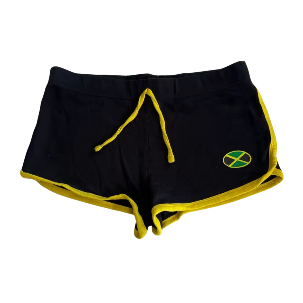 Women's Black Jamaica Letter Printed Shorts