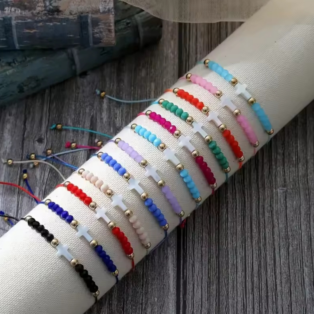 Bohemian Style Woven Cross Bracelet