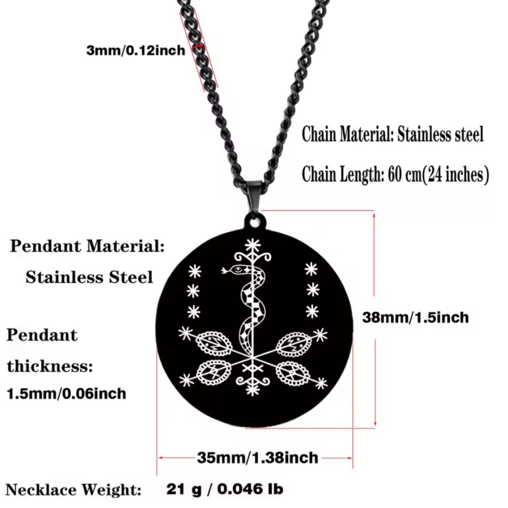 Ti Jean Petro Pendant Necklace 38mm