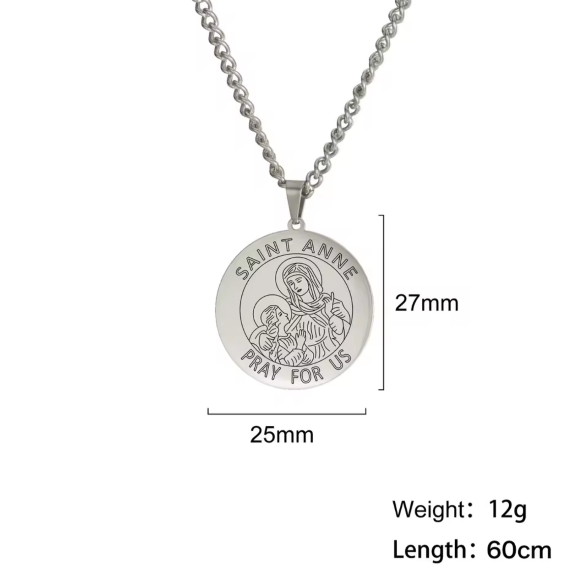 Saint Anne Pray For Us Necklace